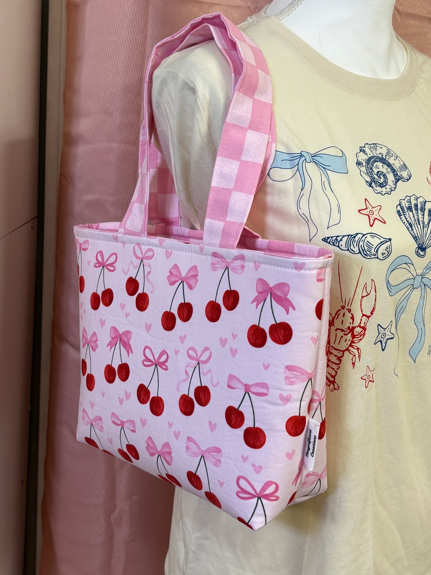 The Mini Bow Picnic Cherry Tote Bag