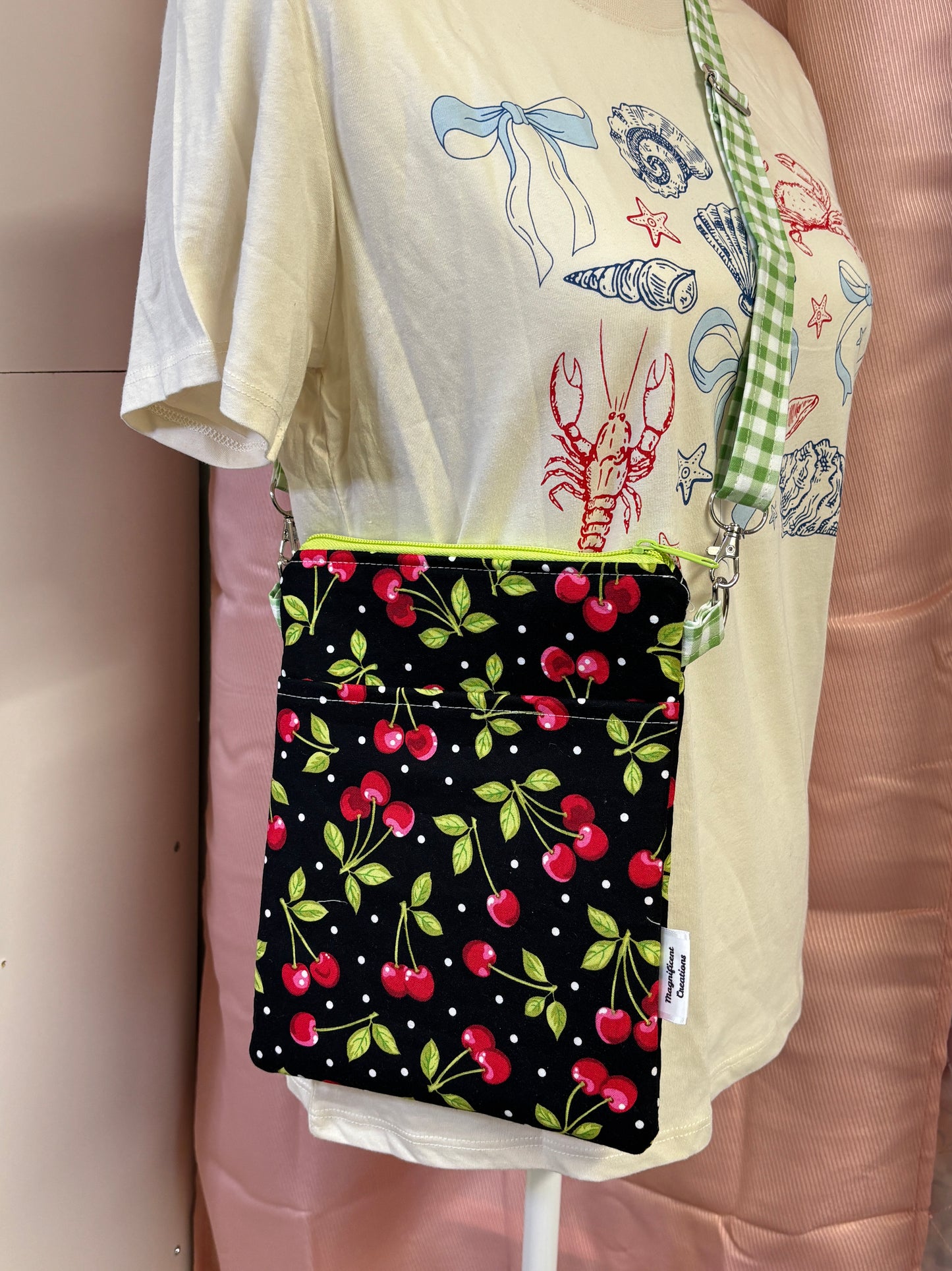 The Green Picnic Cherry Crossbody Bag