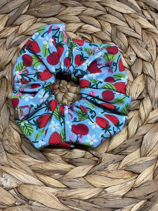 The Cherry on Blue Scrunchie