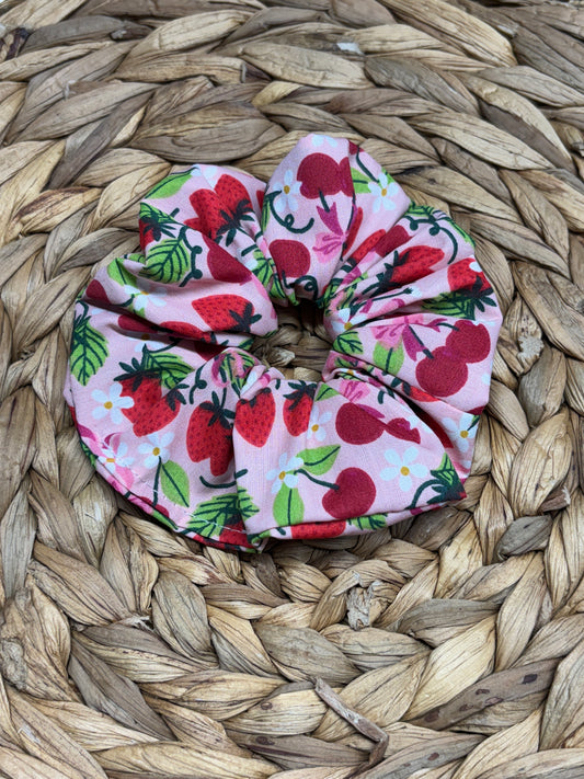 The Cherry on Pink Scrunchie