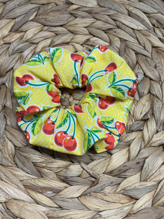 The Cherry on Yellow Scrunchie