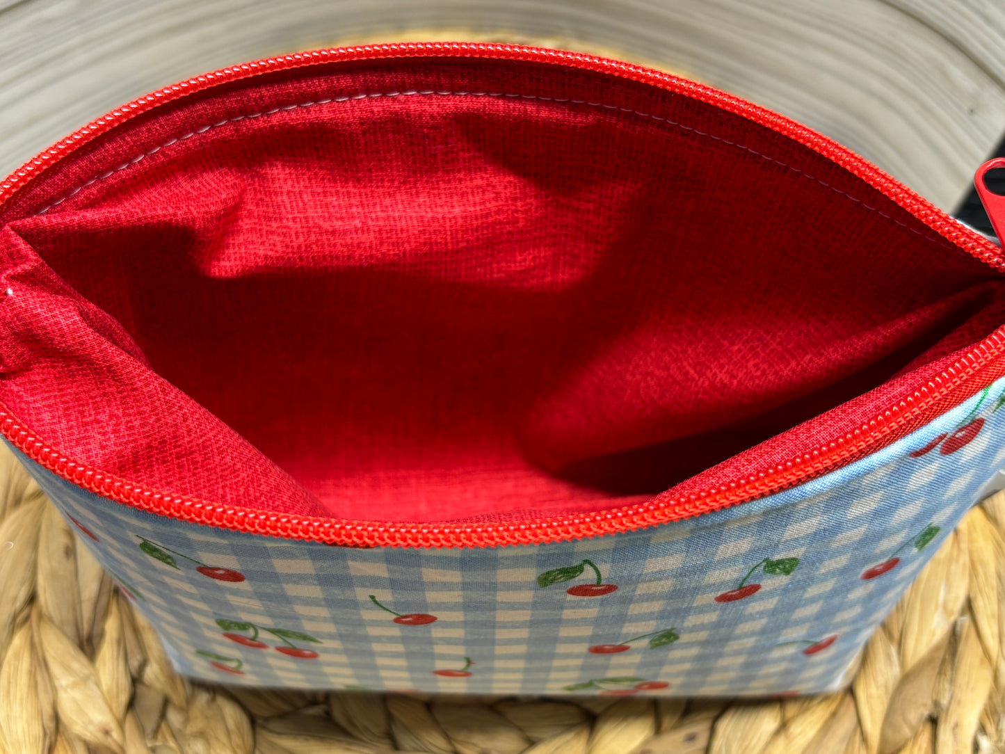 The Blue Picnic Cherry Accessory Bag