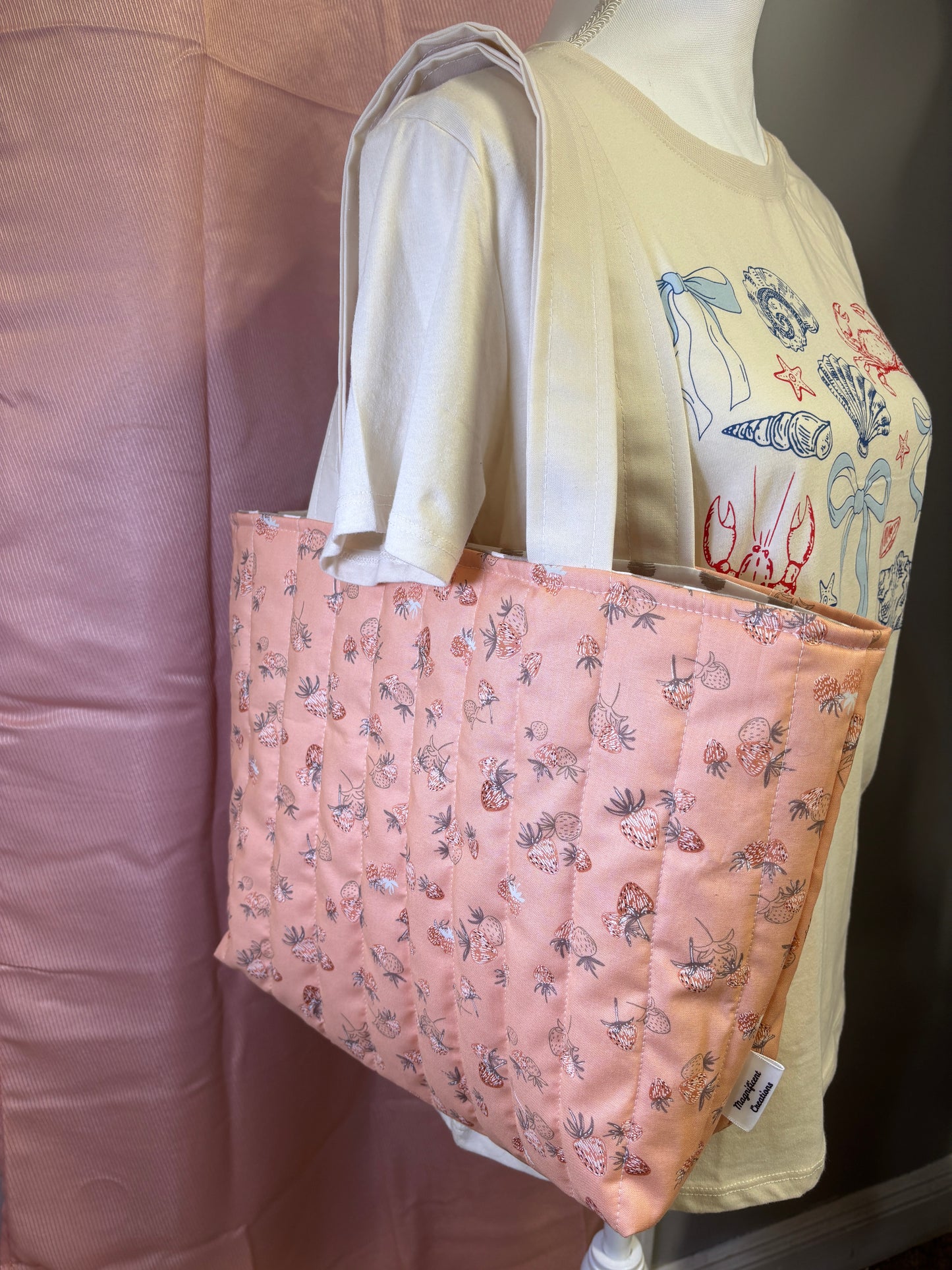 The Peach Strawberry Tote Bag