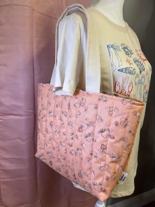 The Peach Strawberry Tote Bag