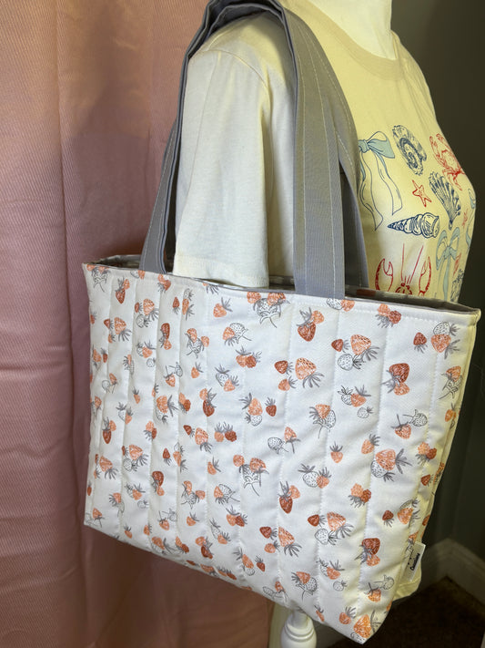 The White Strawberry Tote Bag