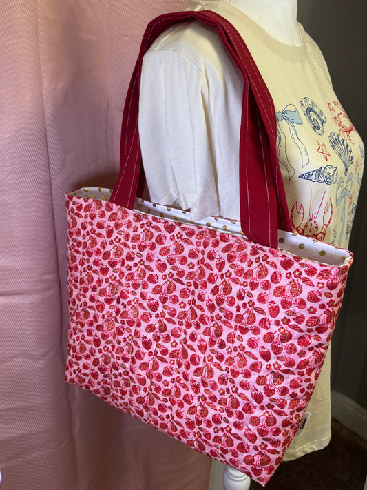 The Gold Strawberry Tote Bag