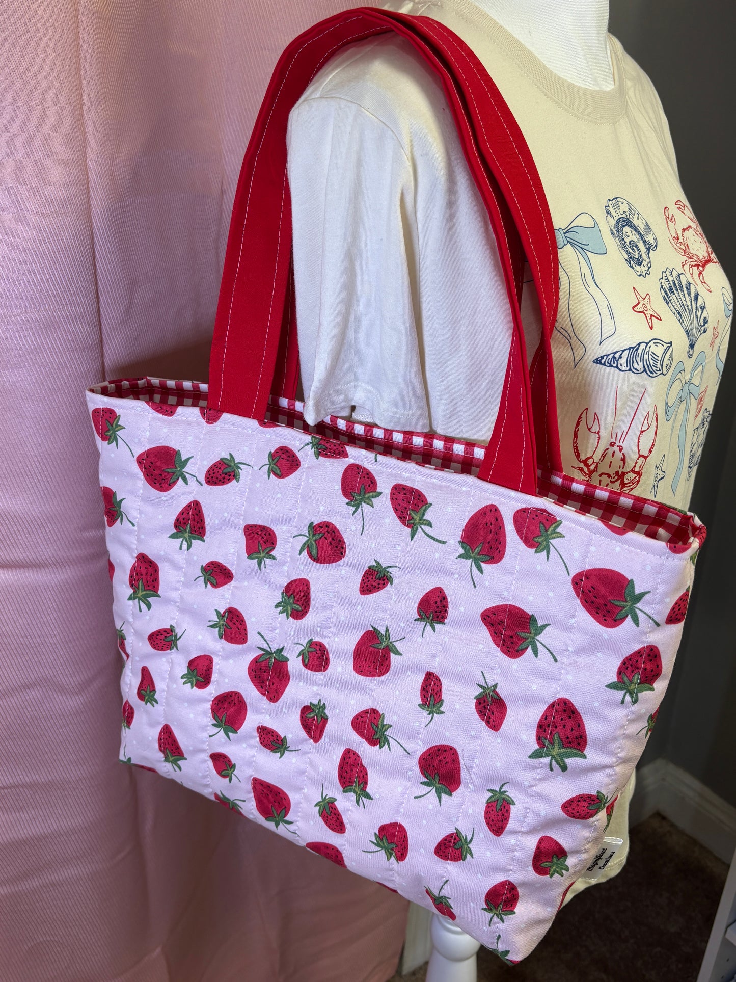 The Picnic Strawberry Tote Bag