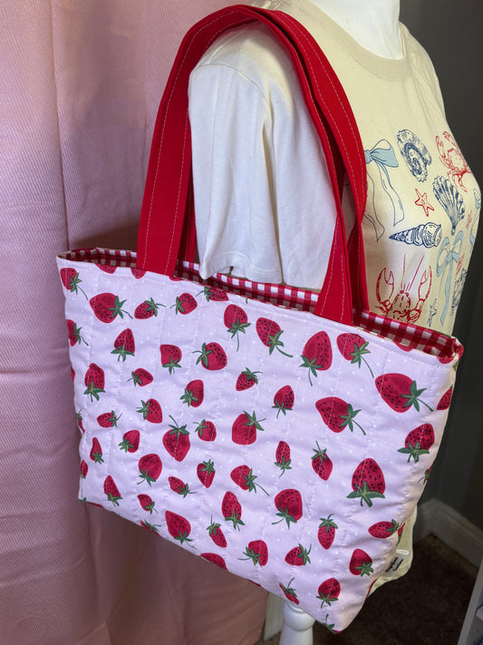 The Picnic Strawberry Tote Bag