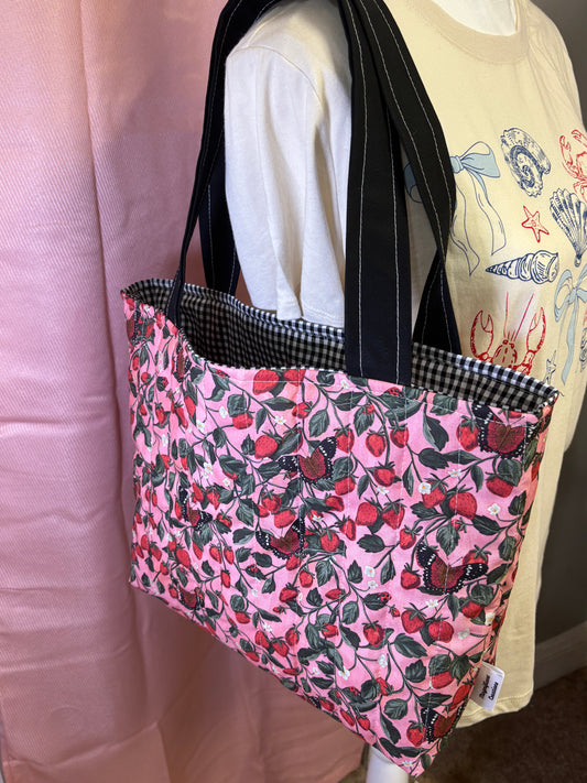 The Strawberry Butterfly Tote Bag