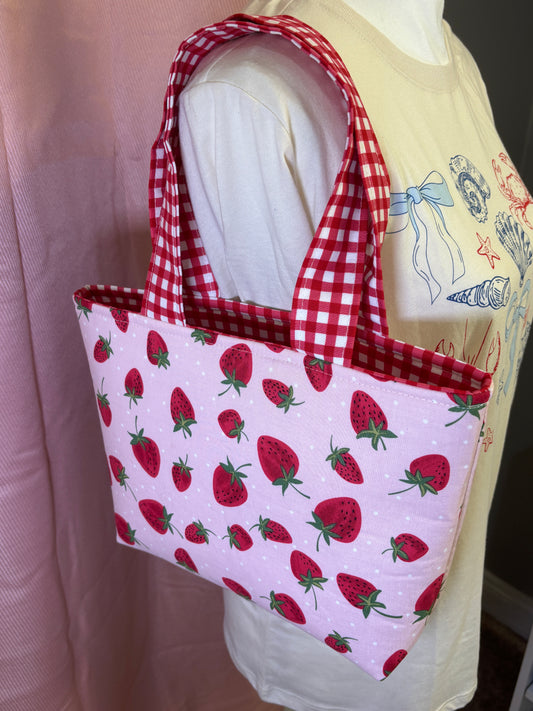 The Mini Picnic Strawberry Tote Bag