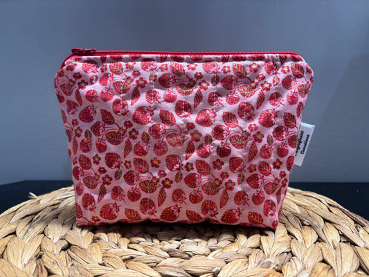 The Gold Strawberry  Make Up Bag