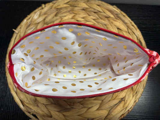 The Gold Strawberry  Make Up Bag
