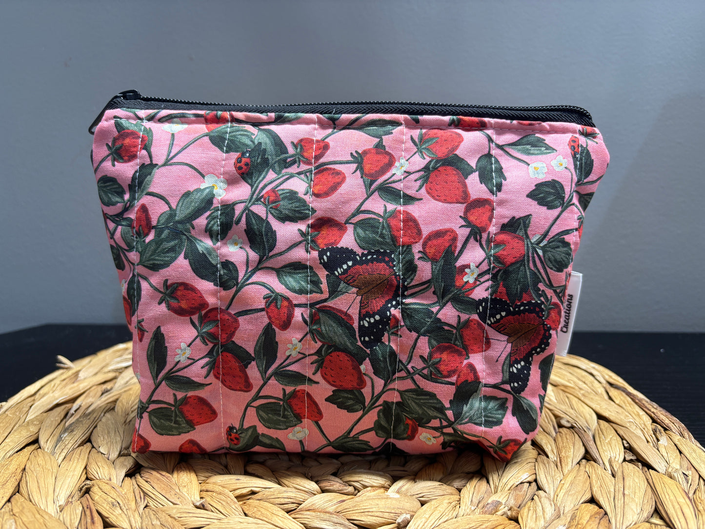 The Strawberry Butterfly Make Up Bag