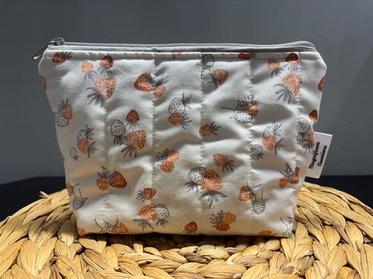 The Strawberry Berry White Make Up Bag