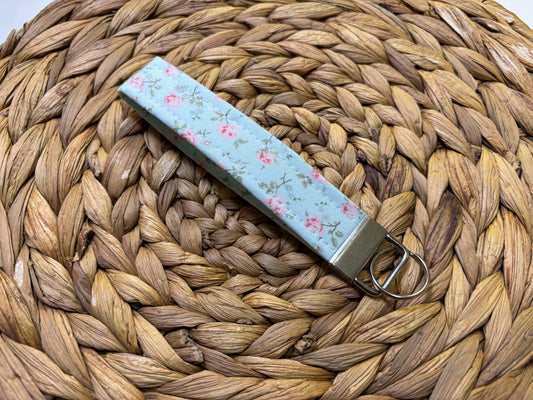Blue Rose Flower Keychain