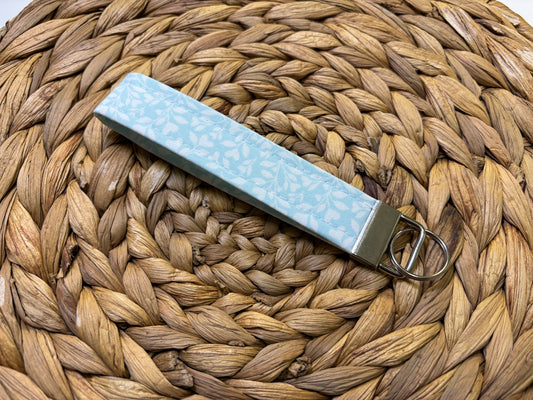 Blue Heart Rose Flower Keychain