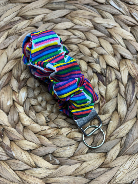 Spring Lines Scrunchie Keychain