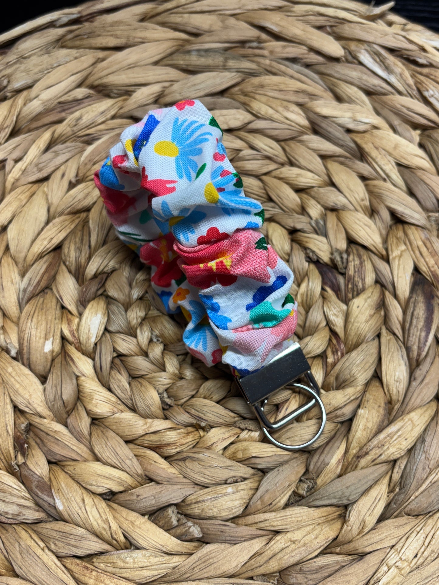 Spring Flowers Scrunchie Keychain
