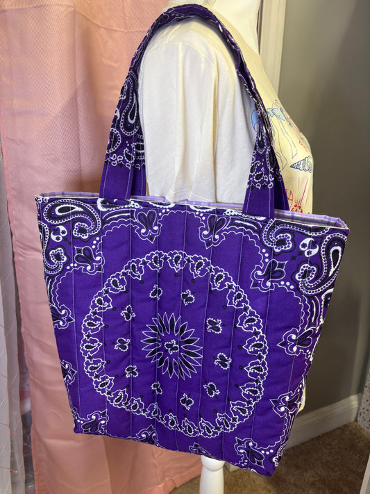 Purple Bandana Tote Bag