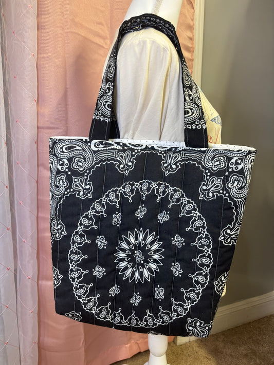 Black Bandana Tote Bag