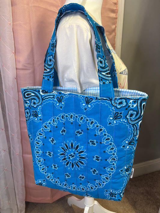 Blue Bandana Tote Bag