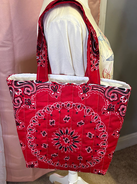 Red Paisley Bandana Sew a Tote Bag Kit