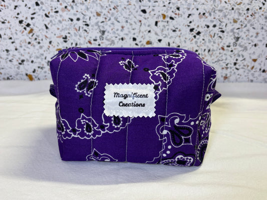 Purple Bandana Make Up Bag