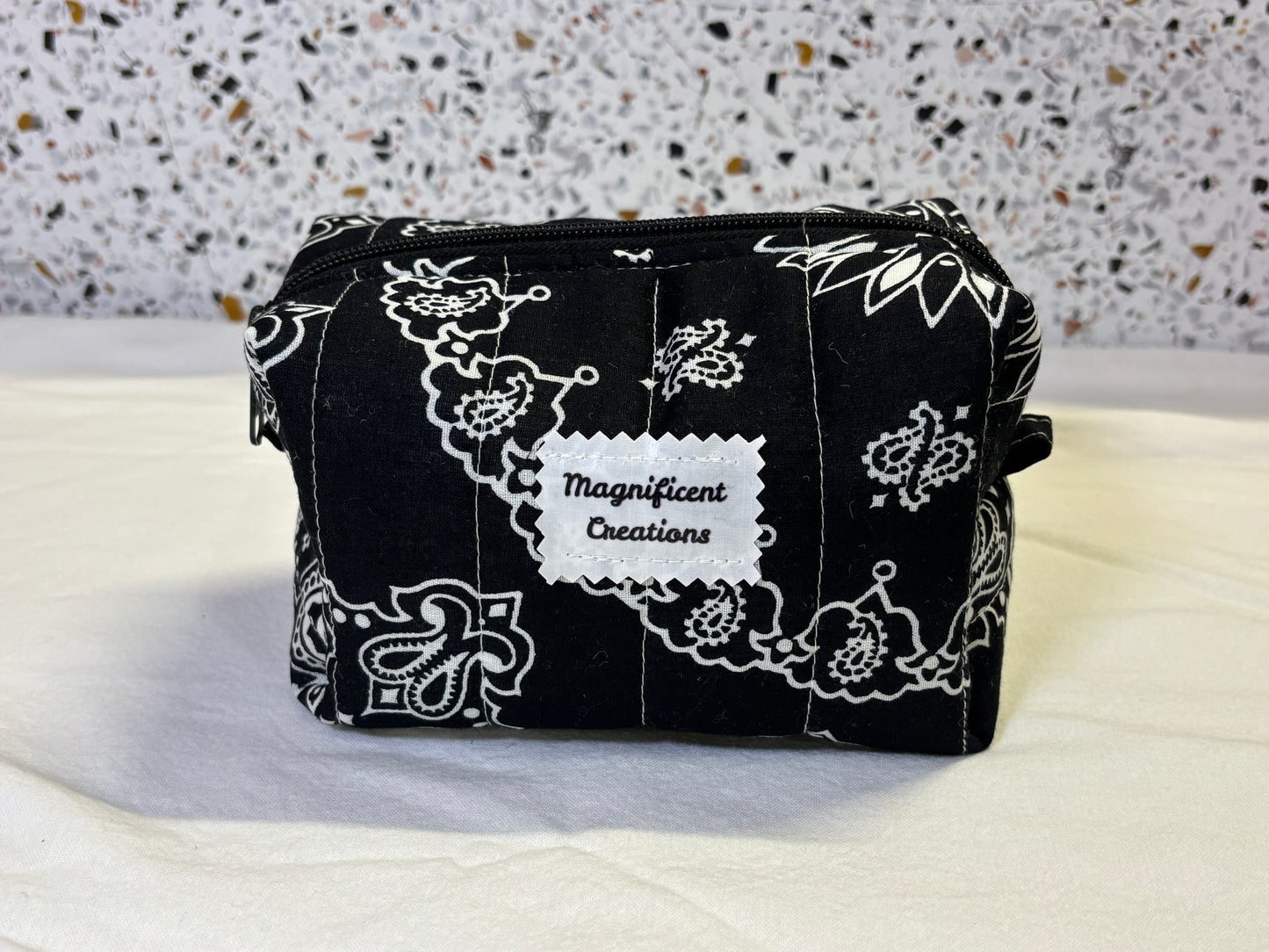 Black Bandana Make Up Bag