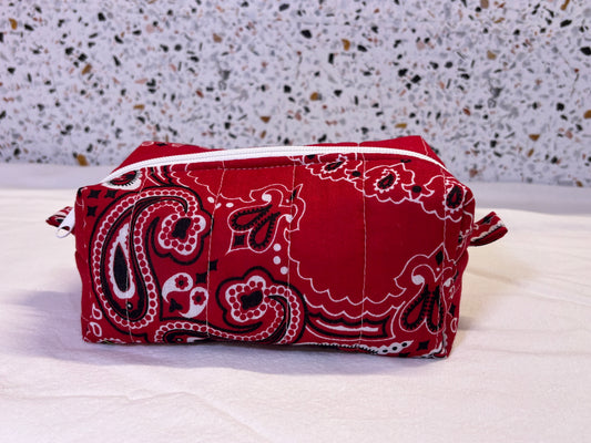 Red Bandana Make Up Bag