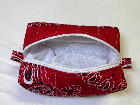 Red Bandana Make Up Bag