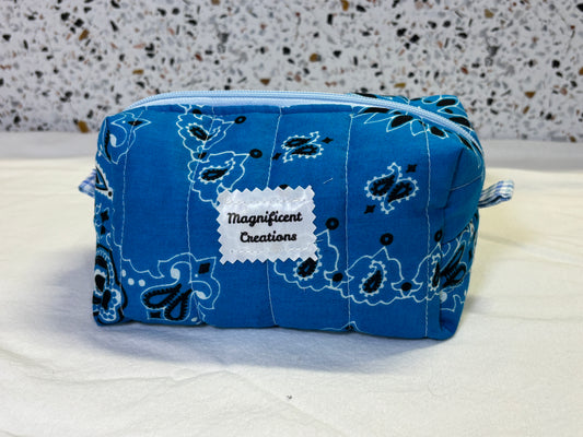Blue Bandana Make Up Bag