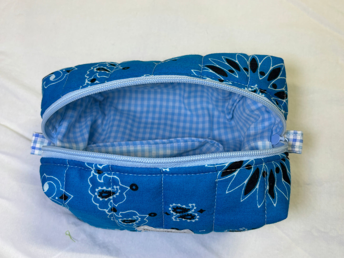 Blue Bandana Make Up Bag