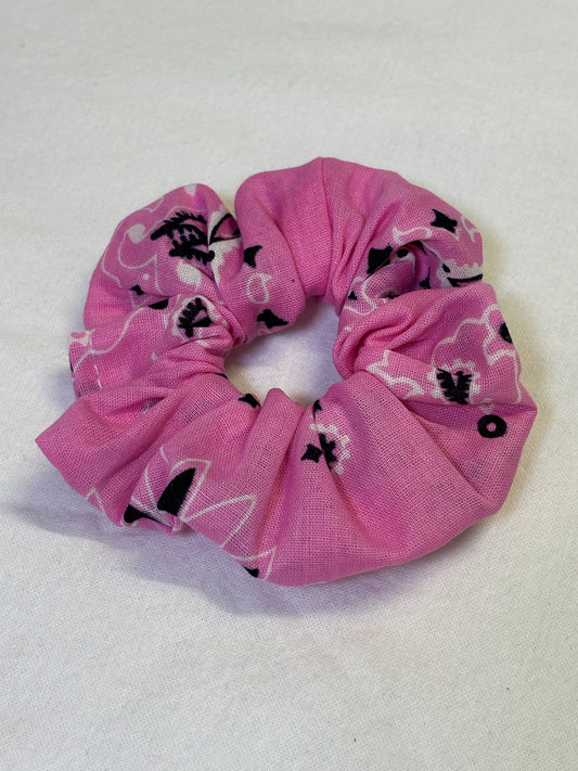 Pink Bandana Scrunchie
