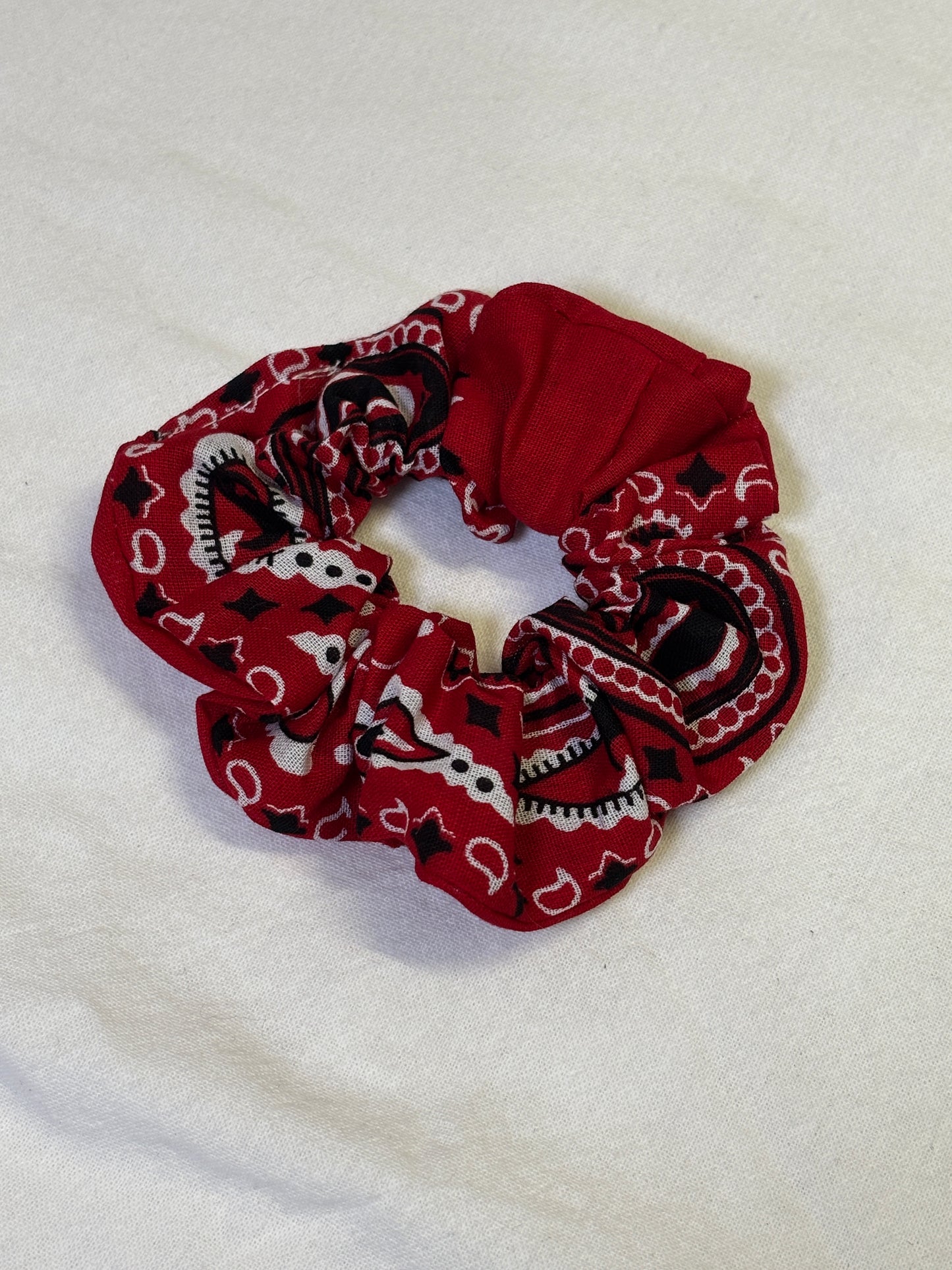 Red Bandana Scrunchie