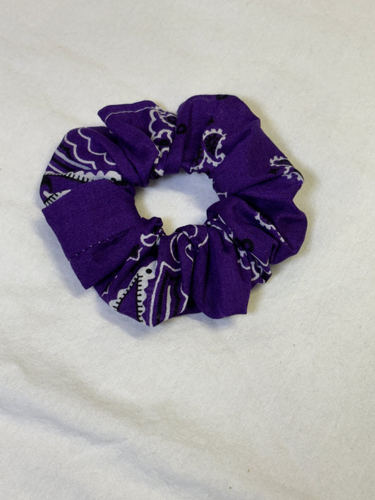 Purple Bandana Scrunchie