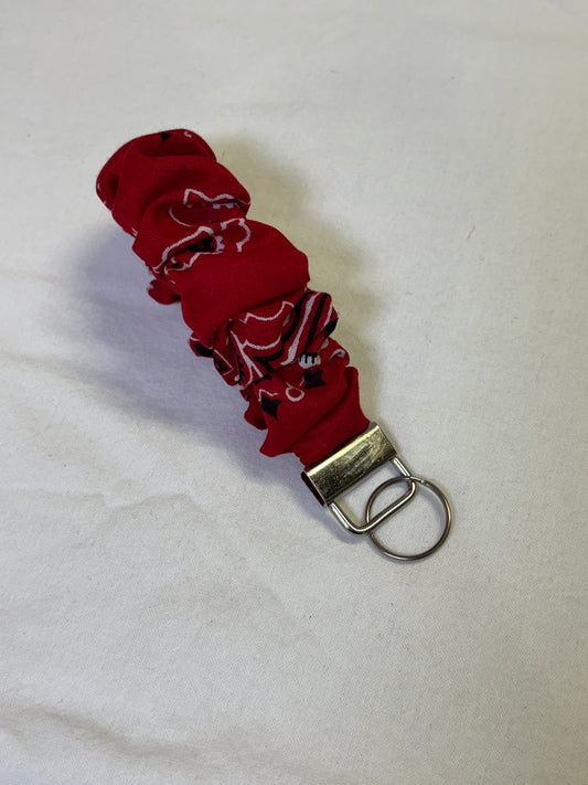 Red Bandana Scrunchie Keychain
