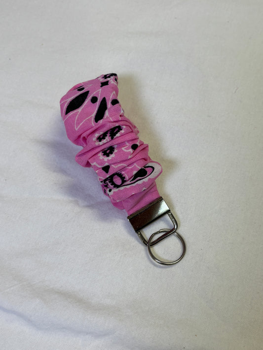 Pink Bandana Scrunchie Keychain