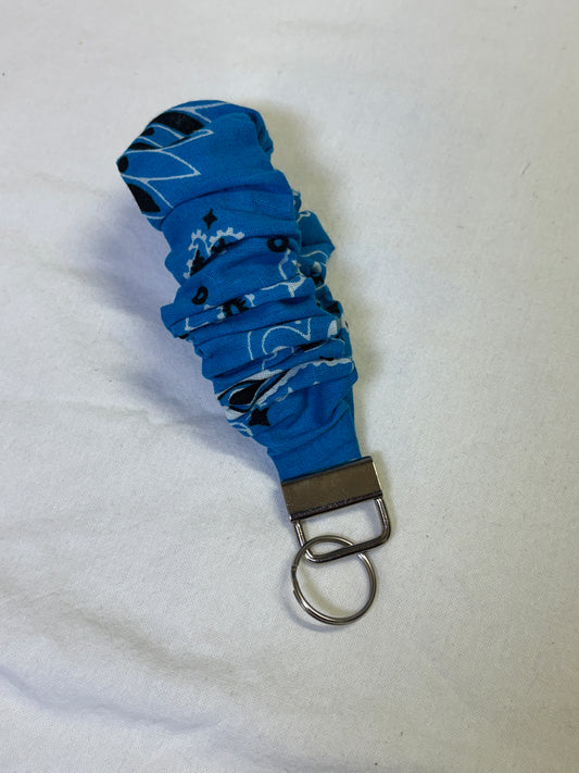 Blue Bandana Scrunchie Keychain