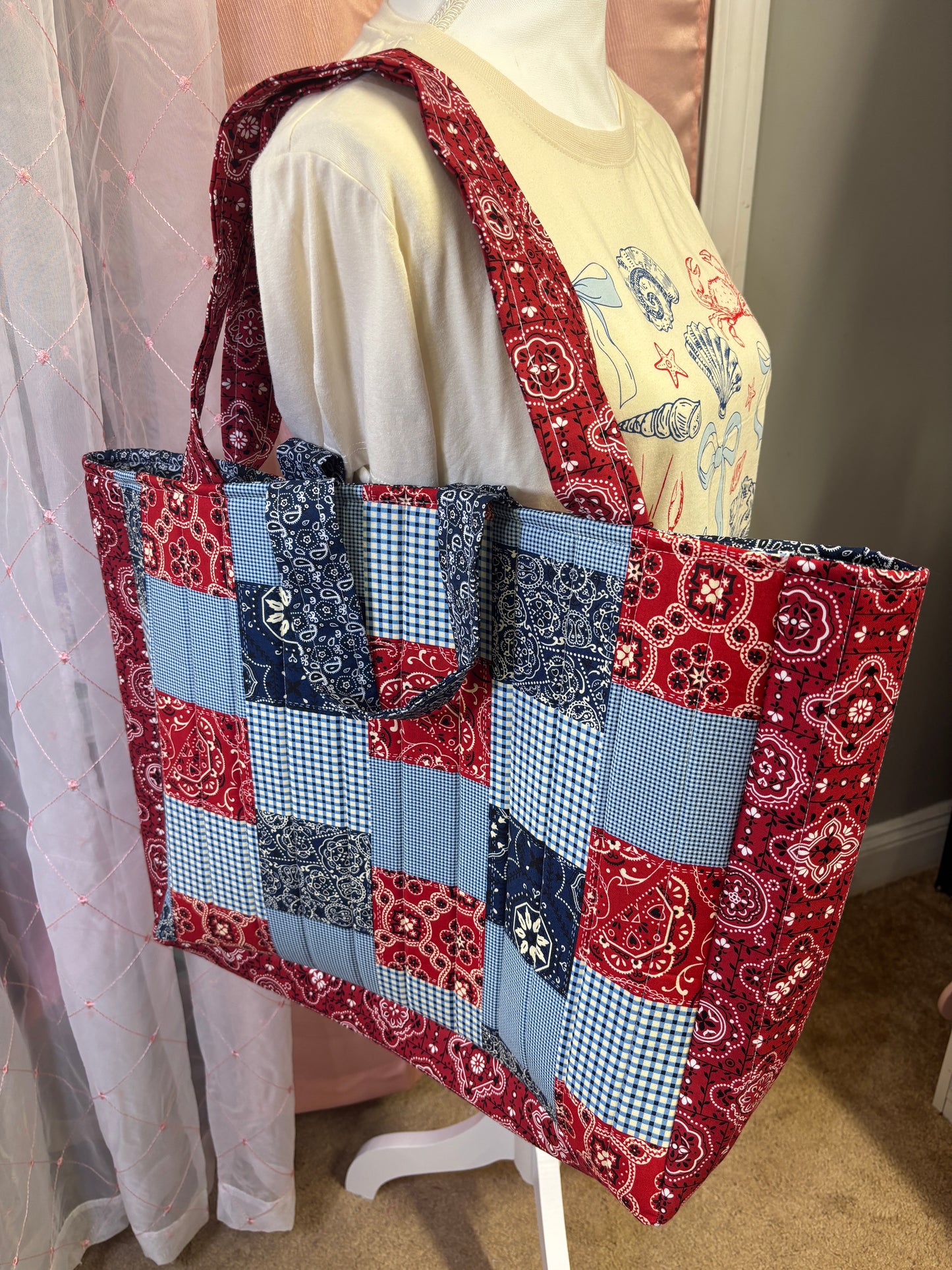 Patch Work Square Bandana Tote Bag