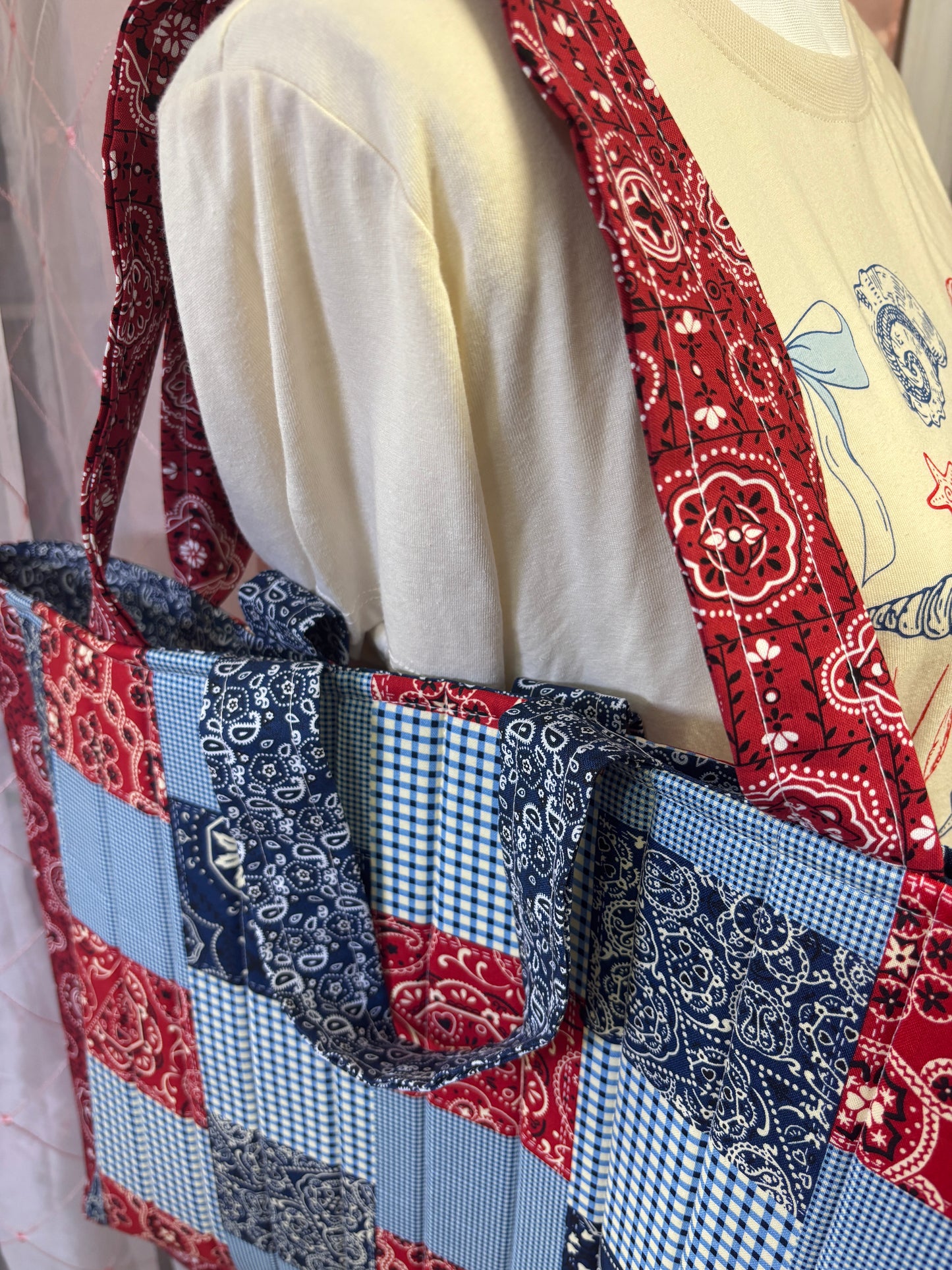 Patch Work Square Bandana Tote Bag
