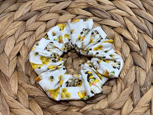 Honeybees on white