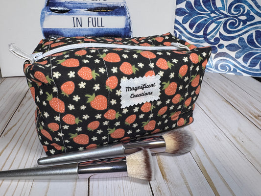 The Strawberry on Black Everything Bag