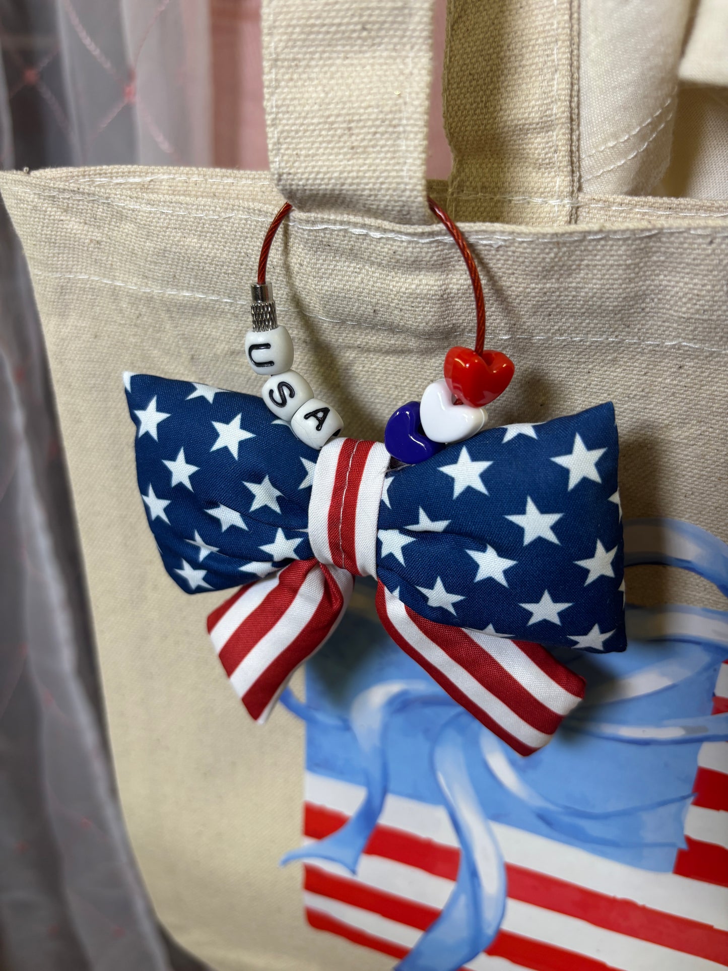 Blue Bow Flag Tote