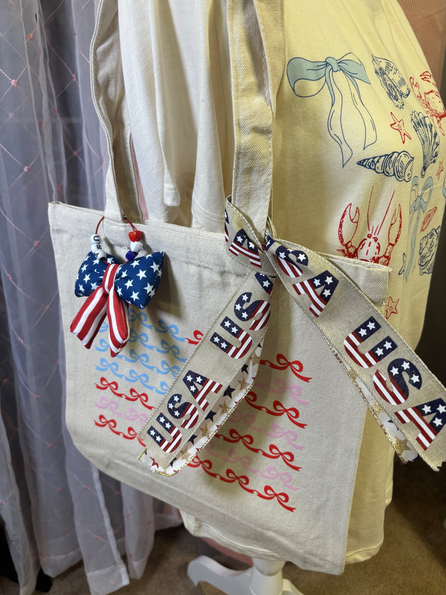 Red, Pink & Blue Flag Tote