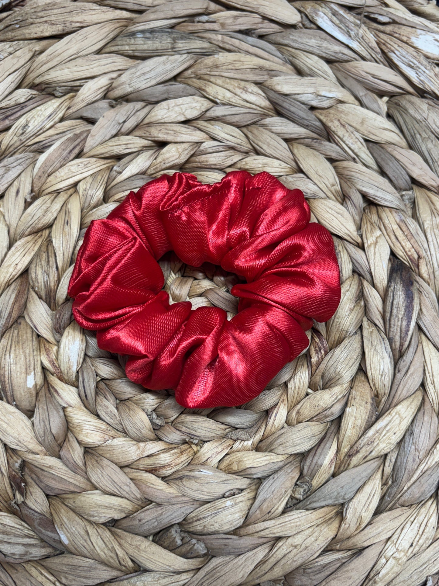 Red Satin Scrunchie