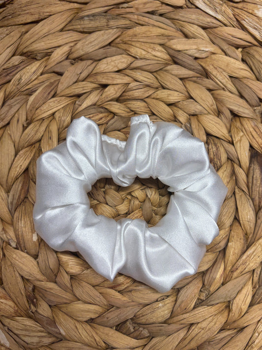 White Satin Scrunchie