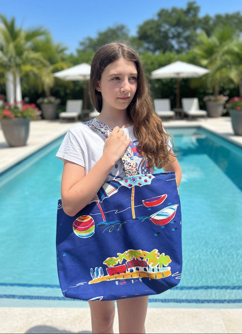 Blue Beach Scenery Tote Bag