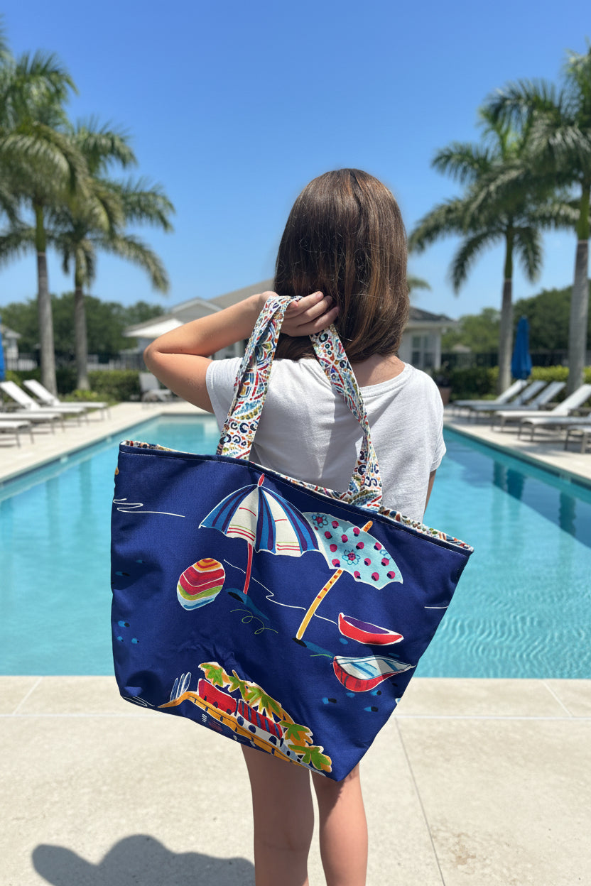 Blue Beach Scenery Tote Bag