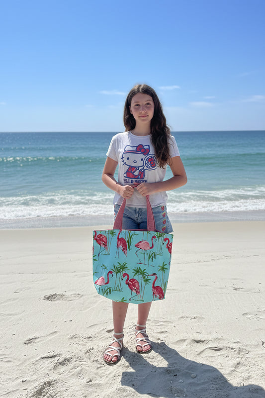 Flamingo Beach Tote Bag