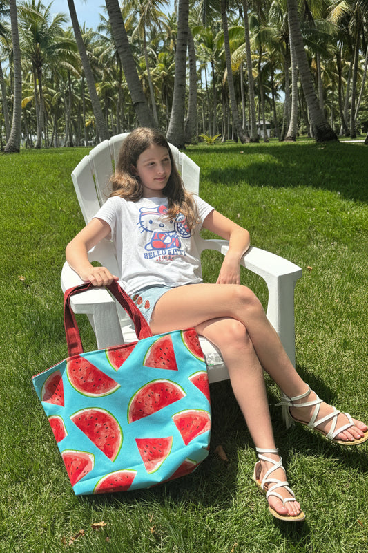 Watermelon Beach Tote Bag